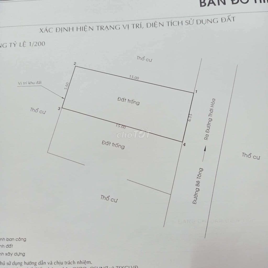 Đất vi bằng chính chủ kí