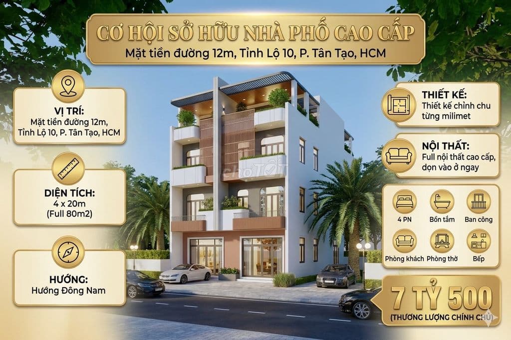 NHÀ MẶT TIỀN 12M – TỈNH LỘ 10 – FULL NỘI THẤT – Ở NGAY