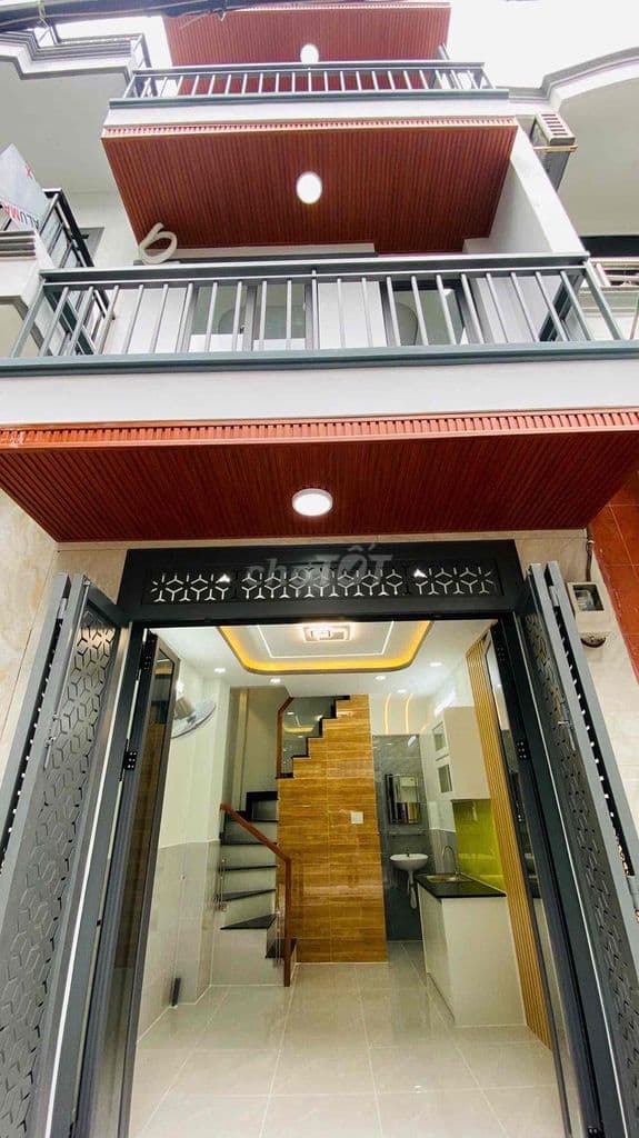 NHÀ MẶT TIỀN ĐƯỜNG 8M- GÒ XOÀI - 3 TẦNG- DTSD 60m2- SHR- CHỈ 3 TỶ 38