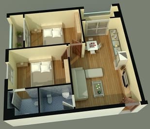 Căn 2pn2wc cc Tecco green nest. Có sổ hồng giá 2ty350 - Ảnh 3