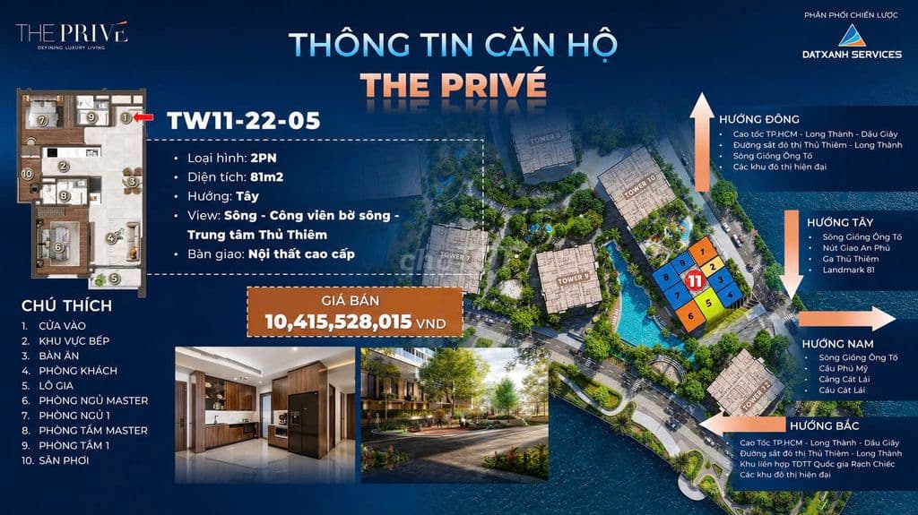 Căn Đẹp 2PN The Privé View Sông & Thủ Thiêm |Căn Hiếm Giá Tốt 10.4 Tỷ