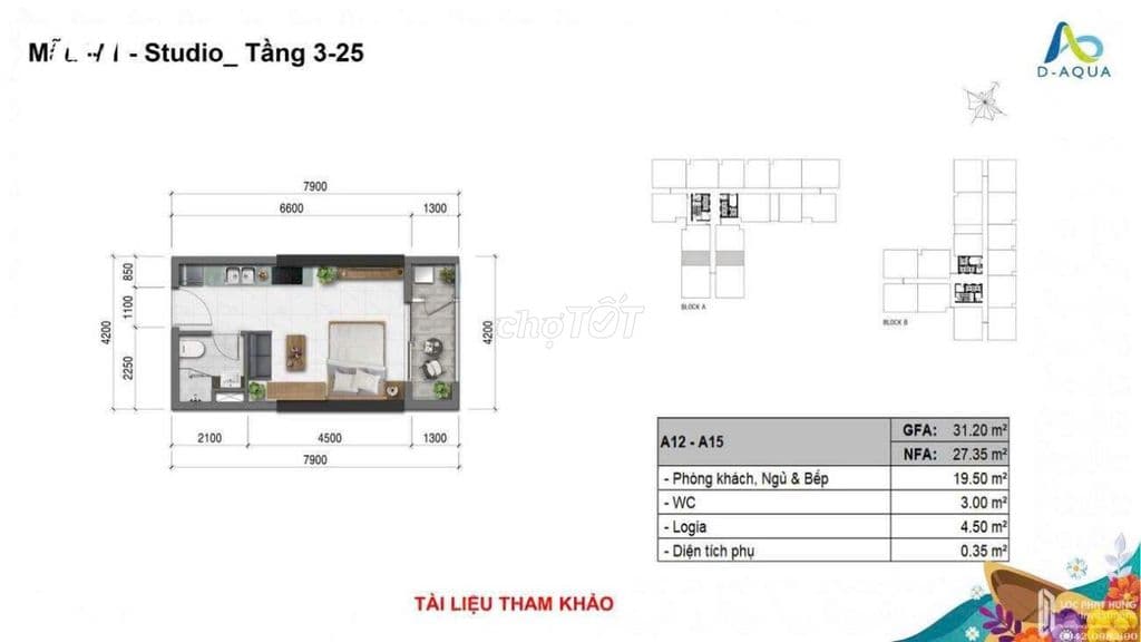 Cho thuê studio D Aqua