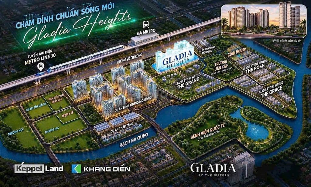 HOT!! Gladia Heights phân khu căn hộ cao tầng đầu tiên tại Gladia City