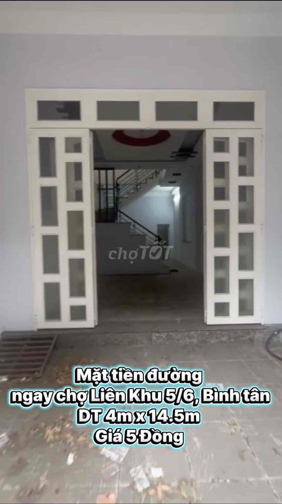 Mặt Tiền Đường 4x14.5M Ngay Chợ Liên Khu 5/6 - Ảnh 3