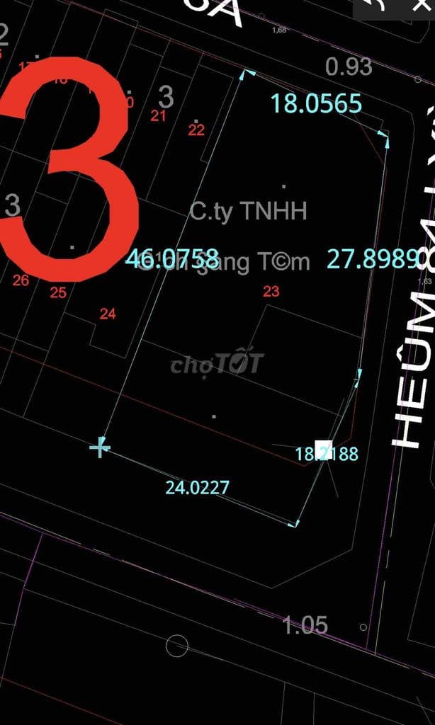 Bán Đất 3 MT đường Lý Chiêu Hoàng DT: 24 x 45