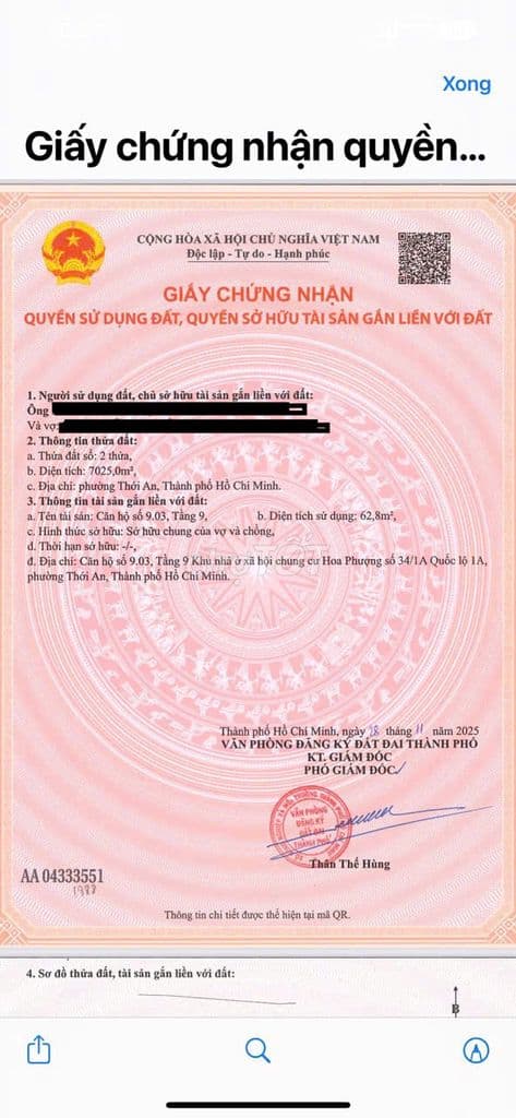 bán căn hộ 2 phòng ngủ đối diện UBND Quận 12 củ, sổ hồng riêng
