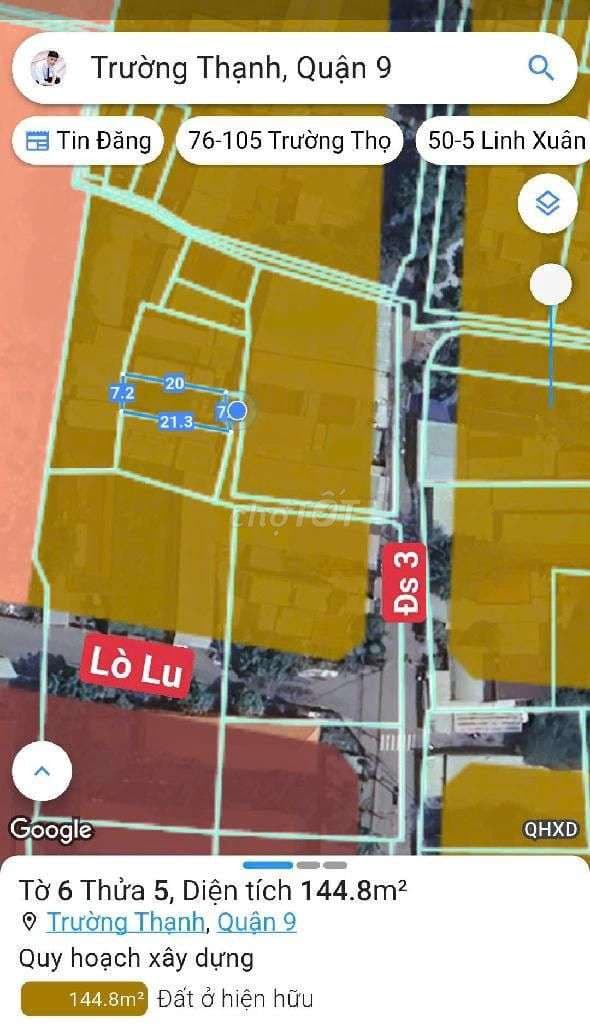 CHỦ GỞI BÁN 140M2 (7x20) - TRUÒNG THẠNH - LÒ LU - QUẬN 9 - Ảnh 2