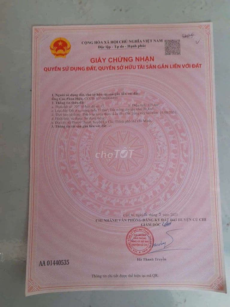 Bán nhanh lô đất 2 mặt tiền đường nhựa, có thổ - Ảnh 3