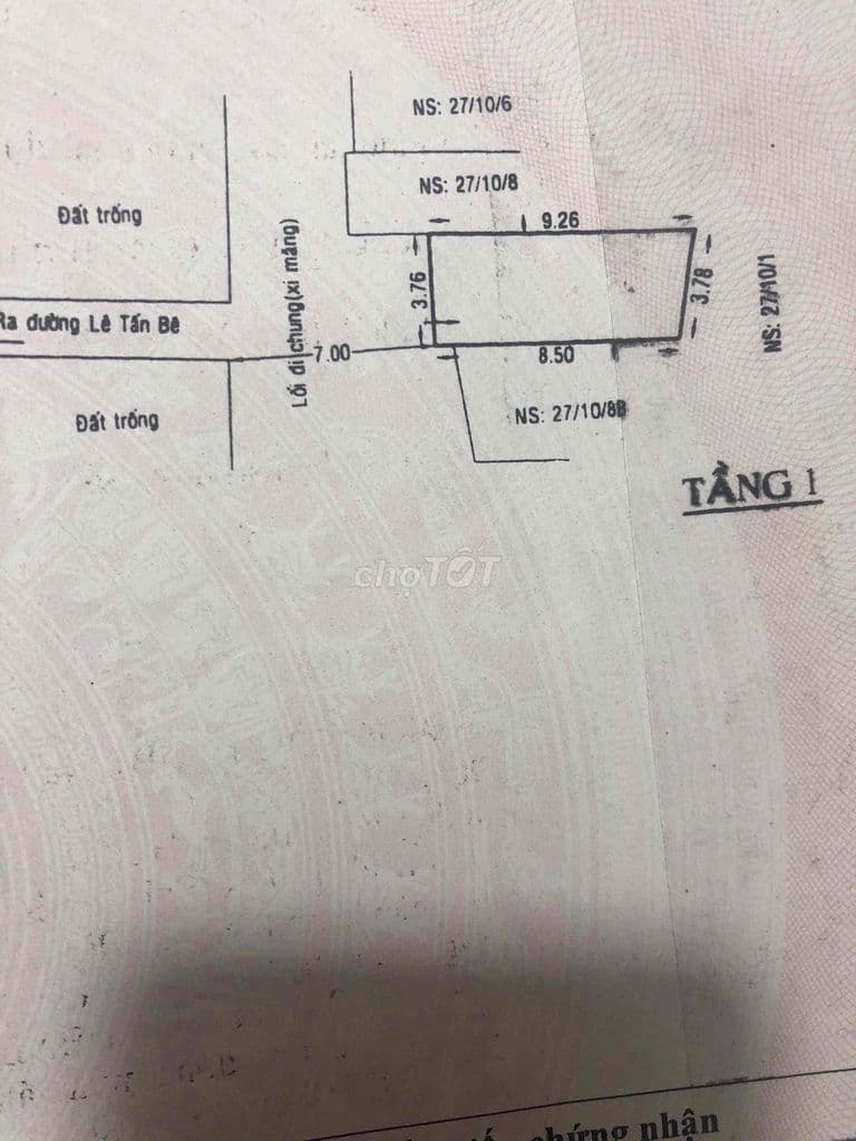 2 TỶ 5 - BÁN NHÀ QUẬN BÌNH TÂN ĐƯỜNG LÊ TẤN BÊ