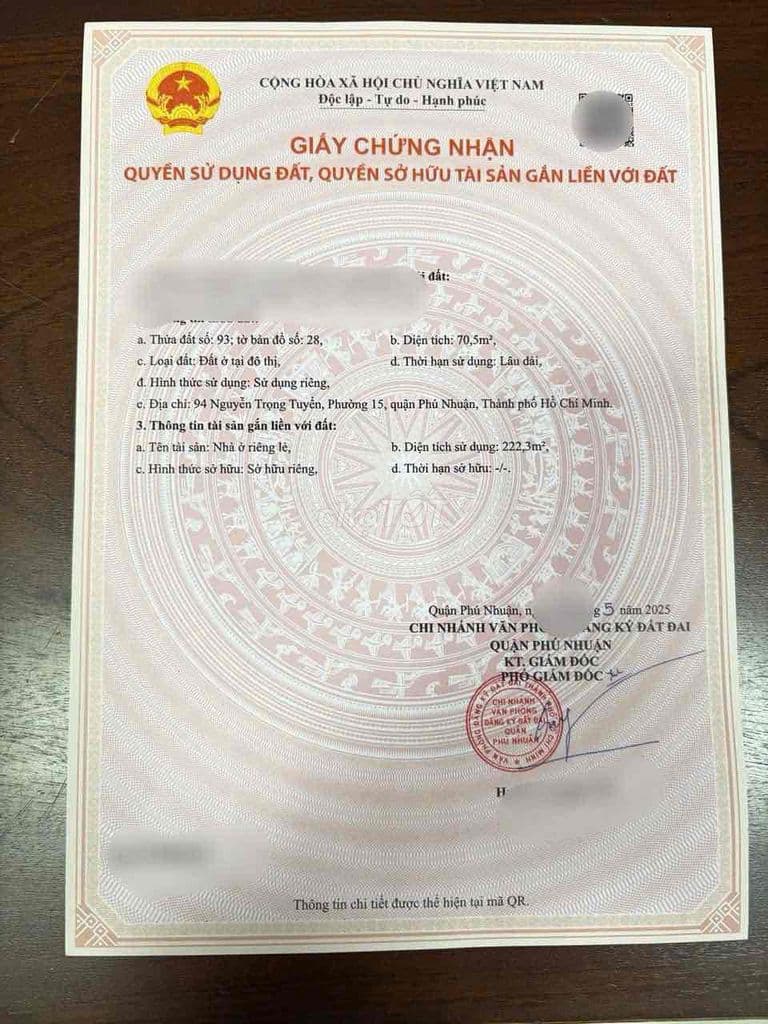 Chính chủ cần bán nhà mặt tiền Nguyễn trọng tuyển giá 18 tỷ DT 5x