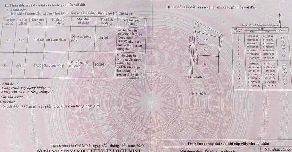 Bán lô nhà vườn An nghĩa, bình khánh 202m2 với chiều ngang 13m