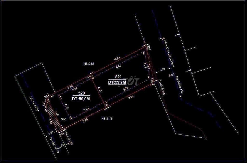 Bán lô đất hai mặt tiền trước sau ,tách hai sổ hẻm đường 339 plb