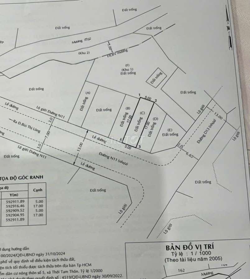 Đất 5 x 17m khu phân lô đường nhựa 13m - 2 phút ra đến chợ Hóc Môn - Ảnh 2