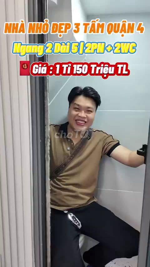 Bán Nhà Quận 4 Đẹp 3 Tấm, Gần Q1, 2PN 2WC, Giá 1 Tỉ 150 Triệu