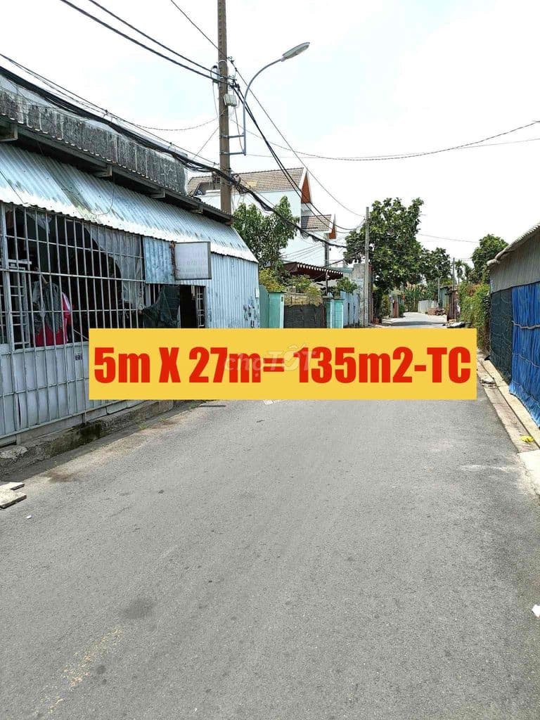 ĐẤT MT Tây Lân2👉 5m X 27m-KDBB-Gần Chợ Bà Điểm