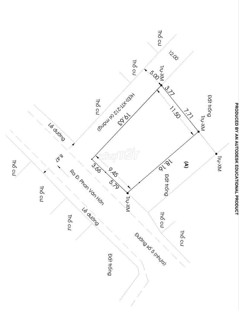 Đất 9,45 x 19m (200m2) Lô góc 2 Mặt tiền XTT.59B - Xã Bà Điểm - Ảnh 2