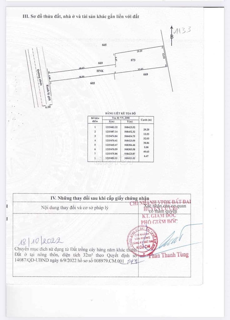 Đất vườn 564 Xã Thái Mỹ, Củ Chi