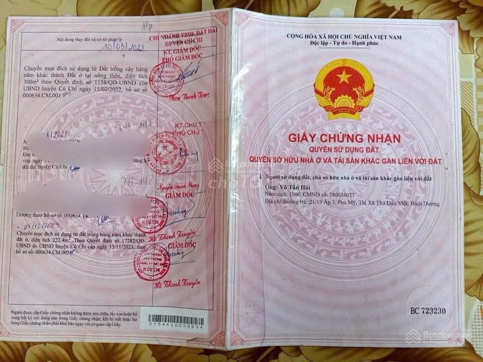 Bán gấp lô đất 596,3m2 full thổ cư , X.Hòa Phú, Củ Chi . Giá 1tỷ7 - Ảnh 2