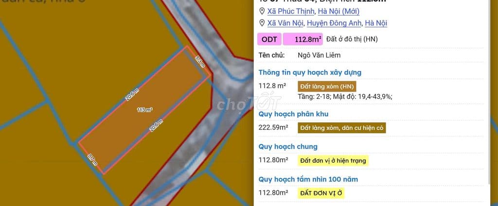 🔥 CHÍNH CHỦ BÁN ĐẤT THỔ CƯ VIÊN NỘI – XÃ PHÚC THỊNH (XÃ VÂN NỘI CŨ)