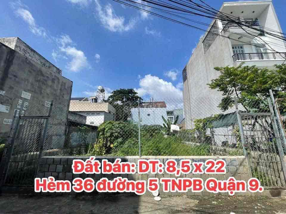 Bán Đất Ngang 8,5 x 22 hẻm Oto 7 chỗ đường 5, Tăng Nhơn Phú B, Quận 9.