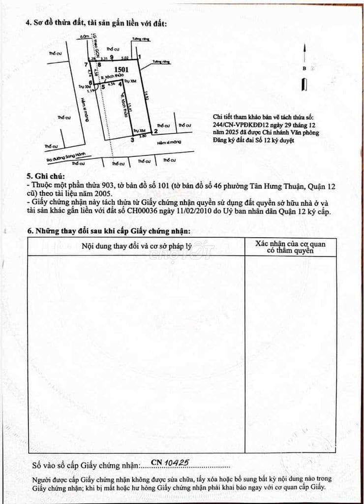 Bán lô đất 2mt chữ L 82.7m2, HXH, Tân Hưng Thuận, Q12. 4ty