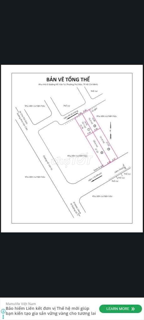 BÁN LÔ ĐẤT 75m2 NGAY CHỢ THỦ ĐỨC - HỒ VĂN TƯ, TRƯỜNG THỌ