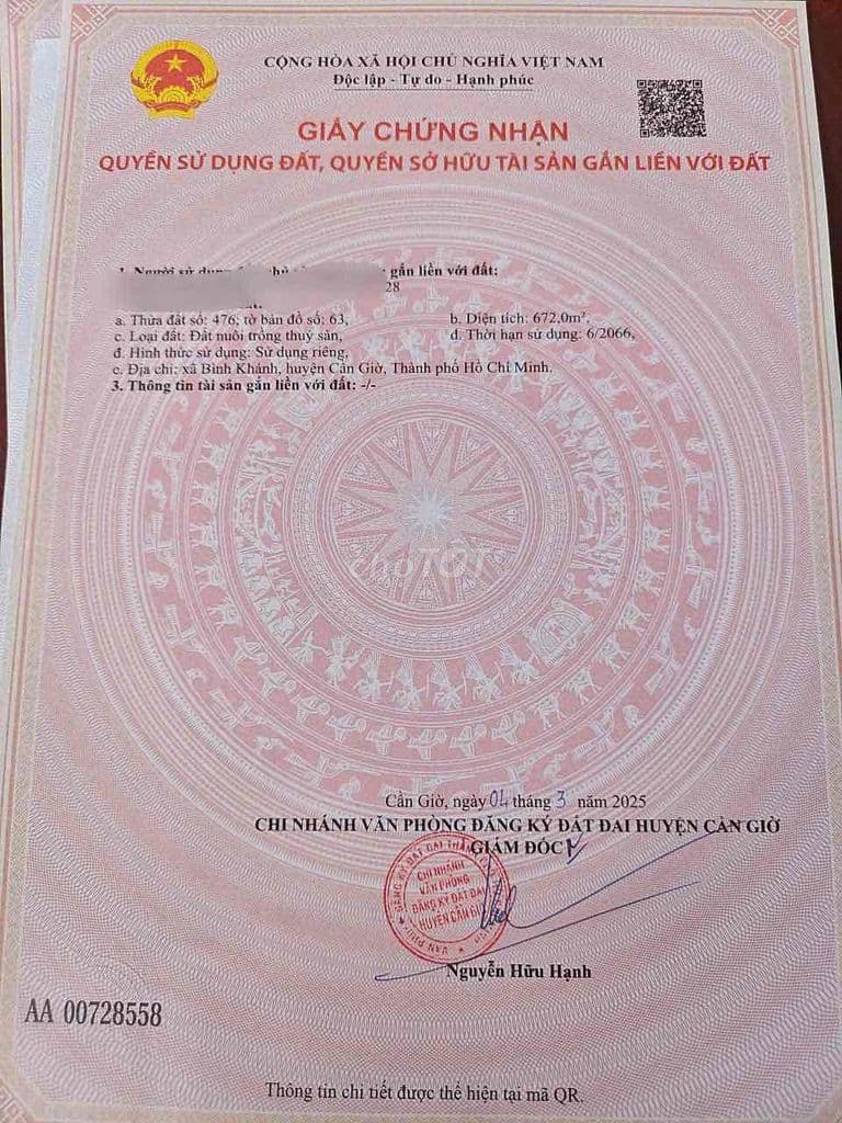 BÁN ĐẤT NÔNG NGHIỆP XÃ BÌNH KHÁNH - Ảnh 2