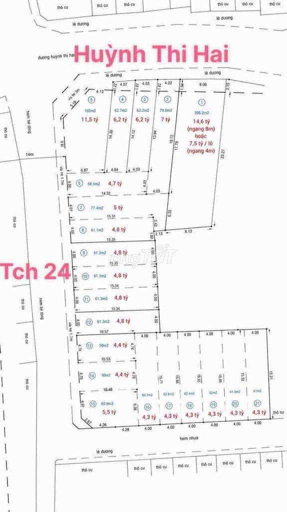 Lốc phân Lô 21 nền Fo. MT Huỳnh Thị Hai. Tân Chánh Hiệp. Q 12