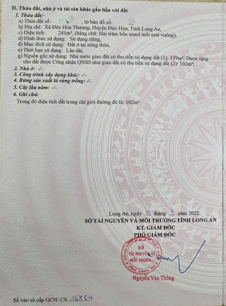 CHÍNH CHỦ BÁN NHÀ MTKD ĐƯỜNG MỸ HẠNH, ĐỨC HÒA, LONG AN, SHR, 242M2 THO - Ảnh 3