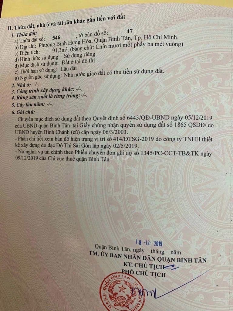 CHÍNH CHỦ BÁN ĐẤT Ở, RẺ NHẤT TPHCM, H5M XT 617 L.T.TẤN, P.BHH 4,3 TỶ