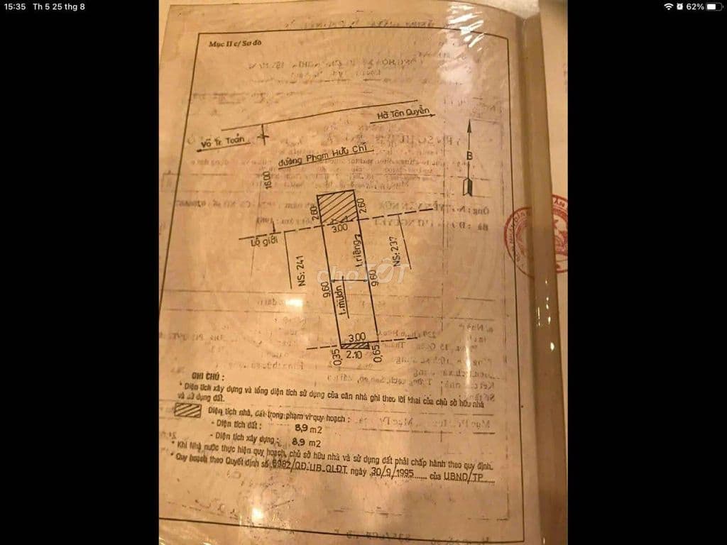 Bán nhà 239 Phạm Hữu chí
