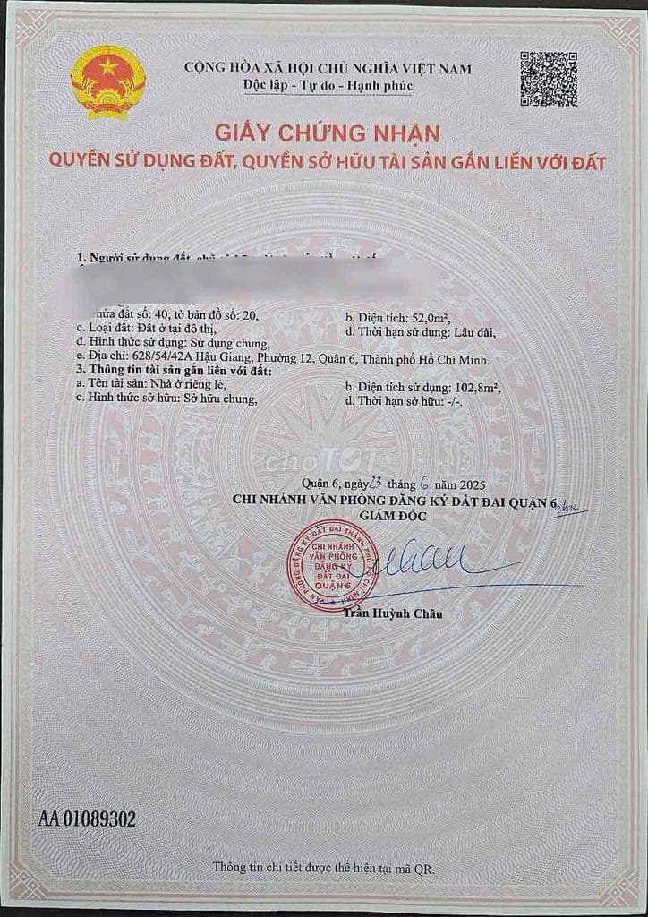 Bán nhà hẻm 628 Hậu Giang , P12 , Q6, vị trí gần ngay ngã tư Hậu Giang - Ảnh 3