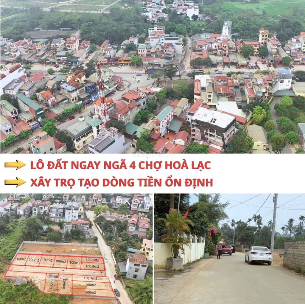 100m2 full thổ cư Hoà Lạc sát cổng số 8 Trường ĐHQG, xây trọ được luôn
