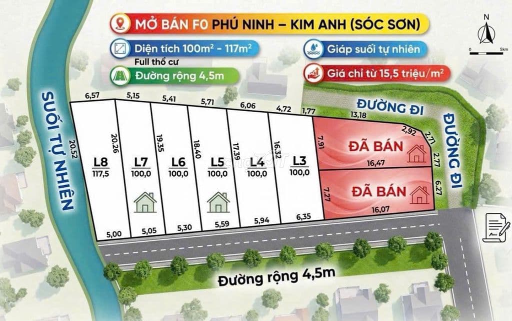 1.5ty có ngay 100m full thổ cư sổ đỏ sẵn sàng giao dịch, gần sânGôn HN - Ảnh 2