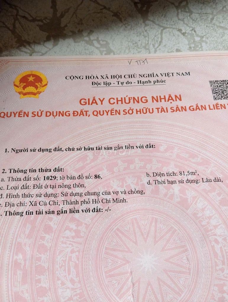 Đất Thổ cư Củ Chi ( chính chủ )