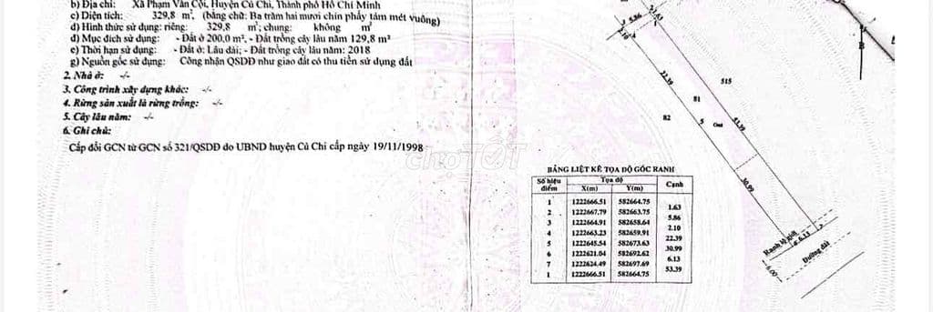 Bán đất 2 mặt tiền Xã Phạm Văn Cội