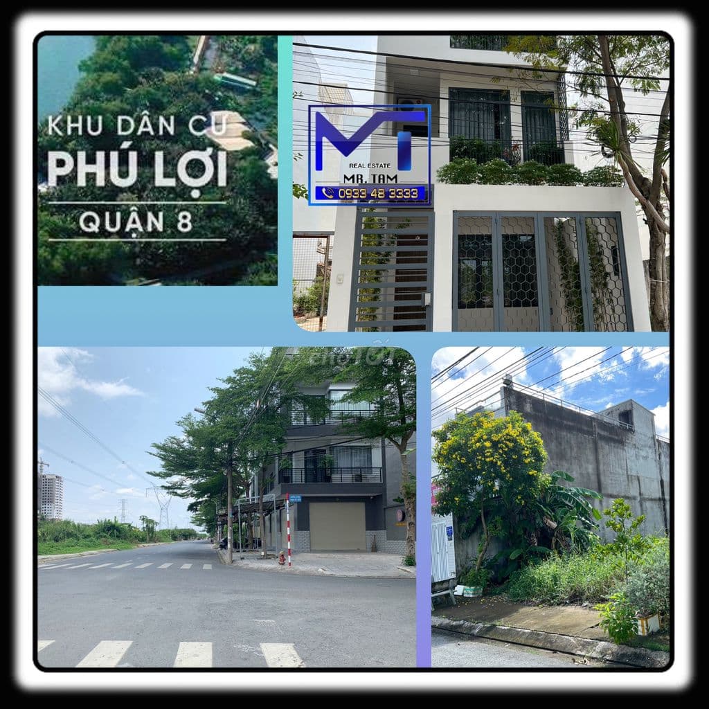Chỉ từ 3 tỷ 445 - sổ cá nhân , xây tự do , đường 10m KDC Phú Lợi p7 q8