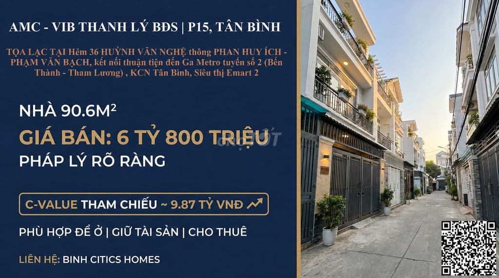 VIB thanh lý nhà p15 TÂN BÌNH – 5 PHÒNG TRỌ CHO THUÊ – GIÁ CHỈ 6,8 TỶ