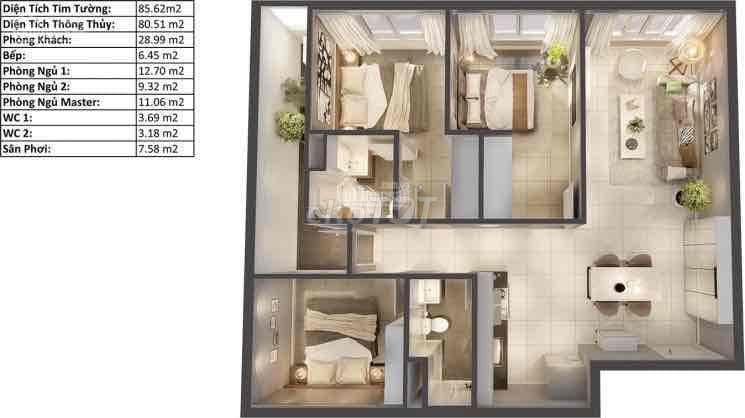 Chính chủ bán Topaz Elite Dragon 1A 3PN 85m2