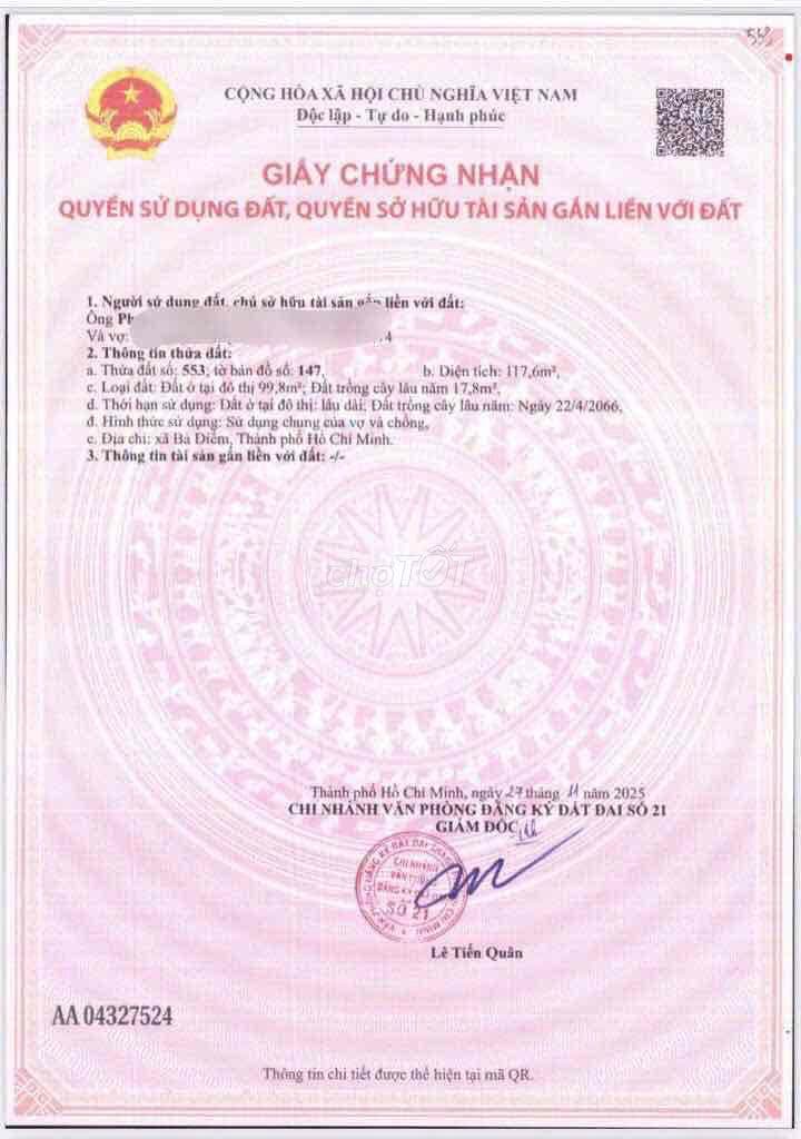 💥BÁN ĐẤT GIÁ F0 5x24 SỔ RIÊNG SẴN SAU CHỢ XTT