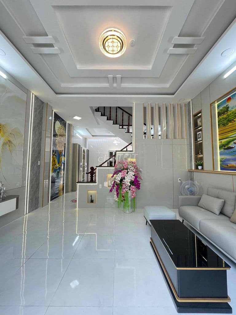 Nhà phố 4 tầng mới Tân Cổ Điển đẹp, mặt tiền sang trọng. 1 mặt hẻm 8m - Ảnh 2