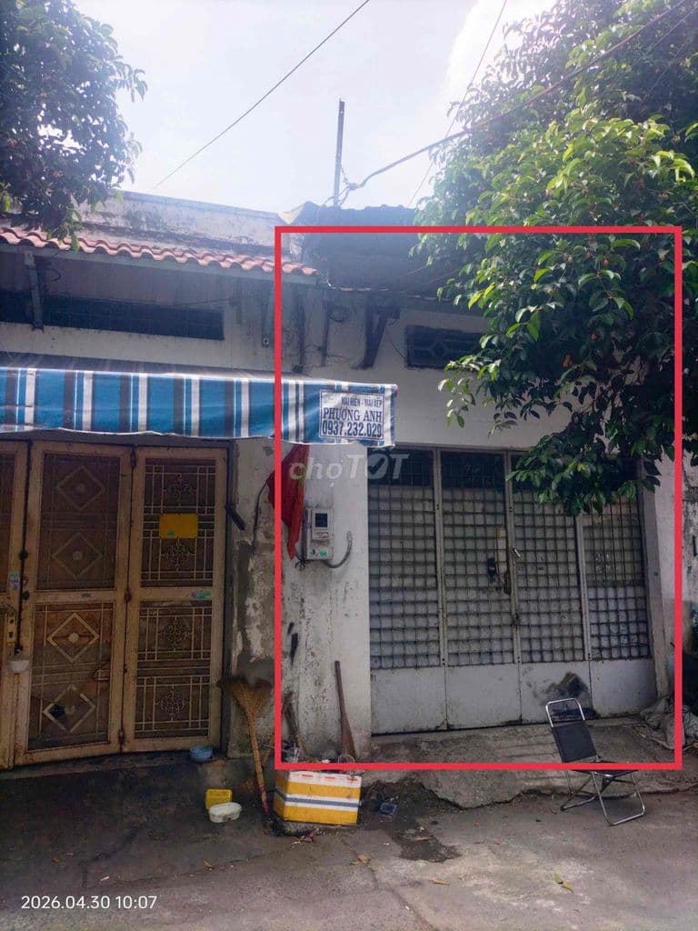dt: 4x14,5 nhà cấp 4 cũ ( tiện xây mới), hẻm 8m thông khu Gò Xoài,
