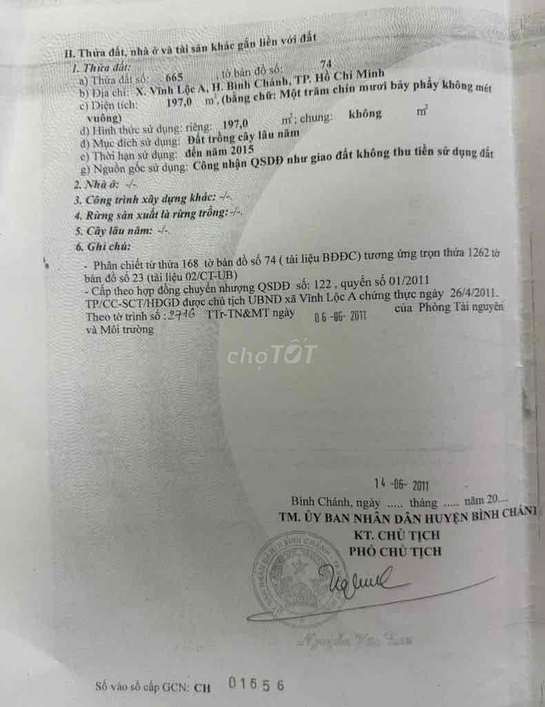 Vĩnh Lộc A 200m2, DT: 5 x 40, Giá: 3.9 tỷ Vĩnh Lộc Bình Chánh - Ảnh 2