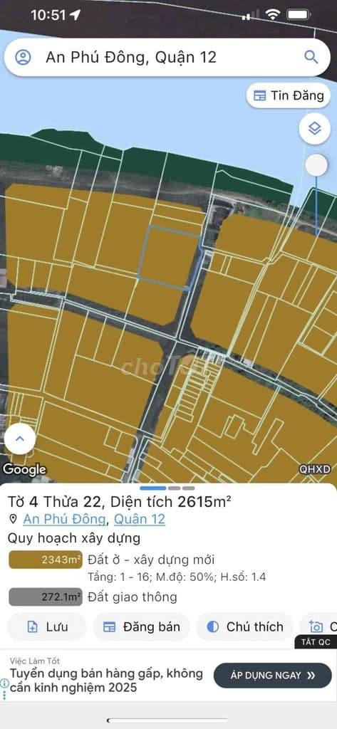 BÁN ĐẤT GẦN VEN SÔNG SÀI GÒN QUẬN 12