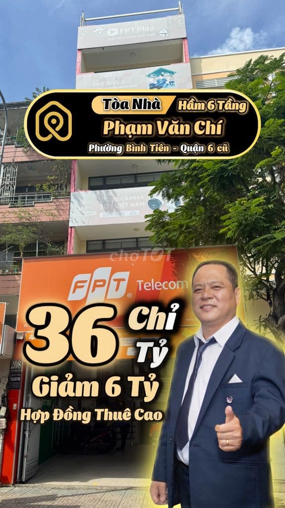 ✨Tòa Nhà Hầm 6 Tầng MT Phạm Văn Chí Q6 - Thu 70Tr/Th - Chỉ 36 Tỷ