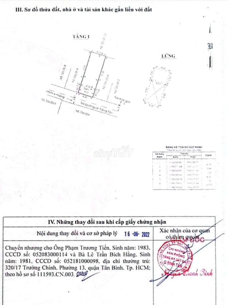 bán nhà Lê Trọng Tấn - HCM