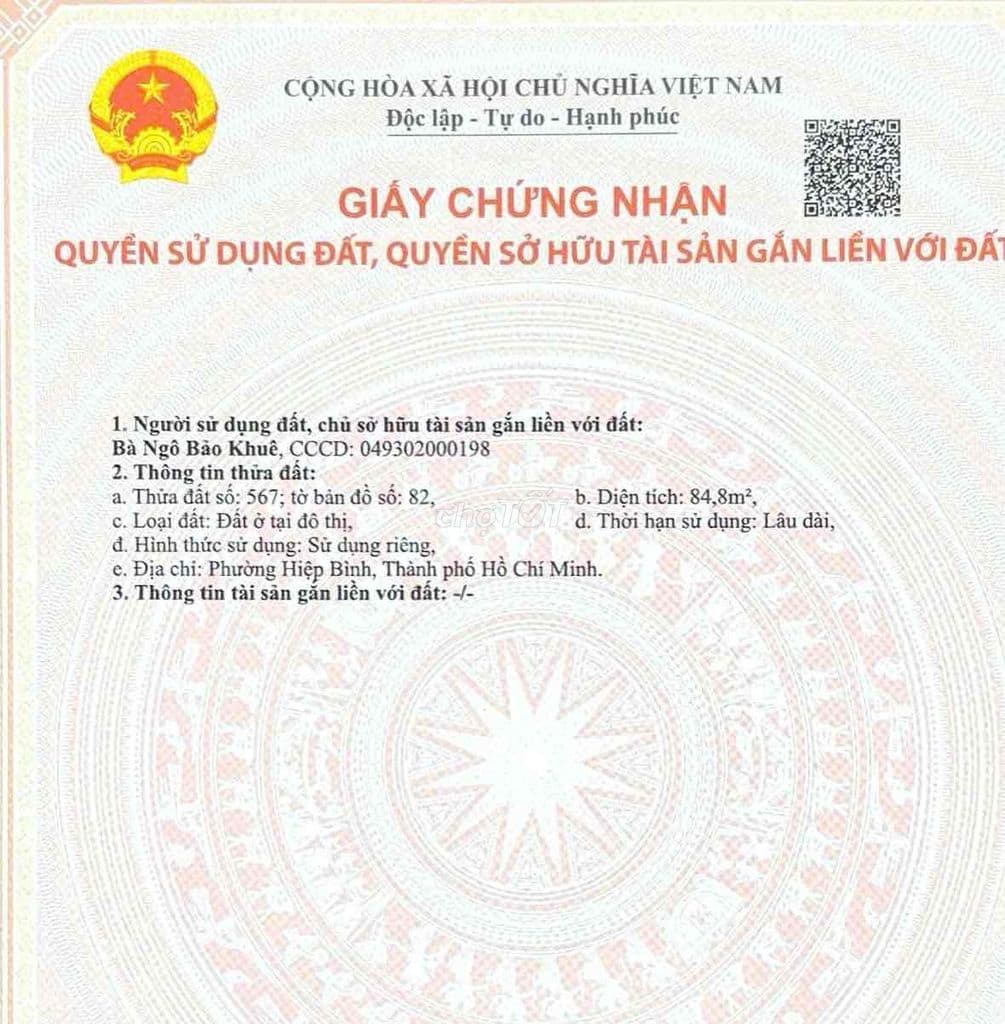 Chính chủ bán lô đất khủng 85m2 QL13 Thủ Đức cách cổng Vạn Phúc 200m - Ảnh 3