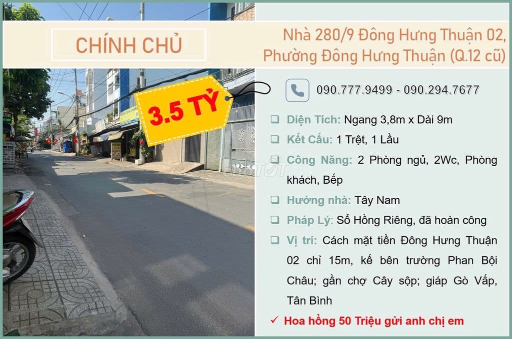 Chính chủ cần bán nhà 280/9 Đông Hưng Thuận 02 - Ảnh 2