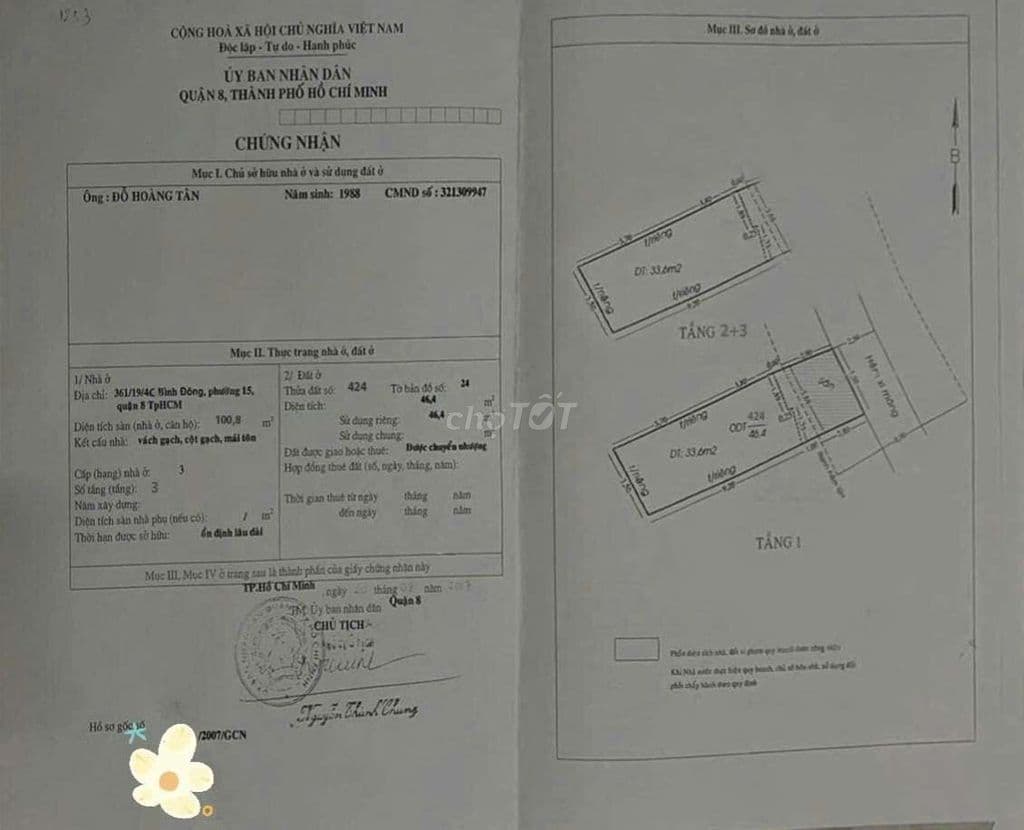 Bán nhà quận 8-Bình Đông, P15 3,5x16,5m sổ riêng 3 Tấm 4 P 3W hẻm thôg - Ảnh 2