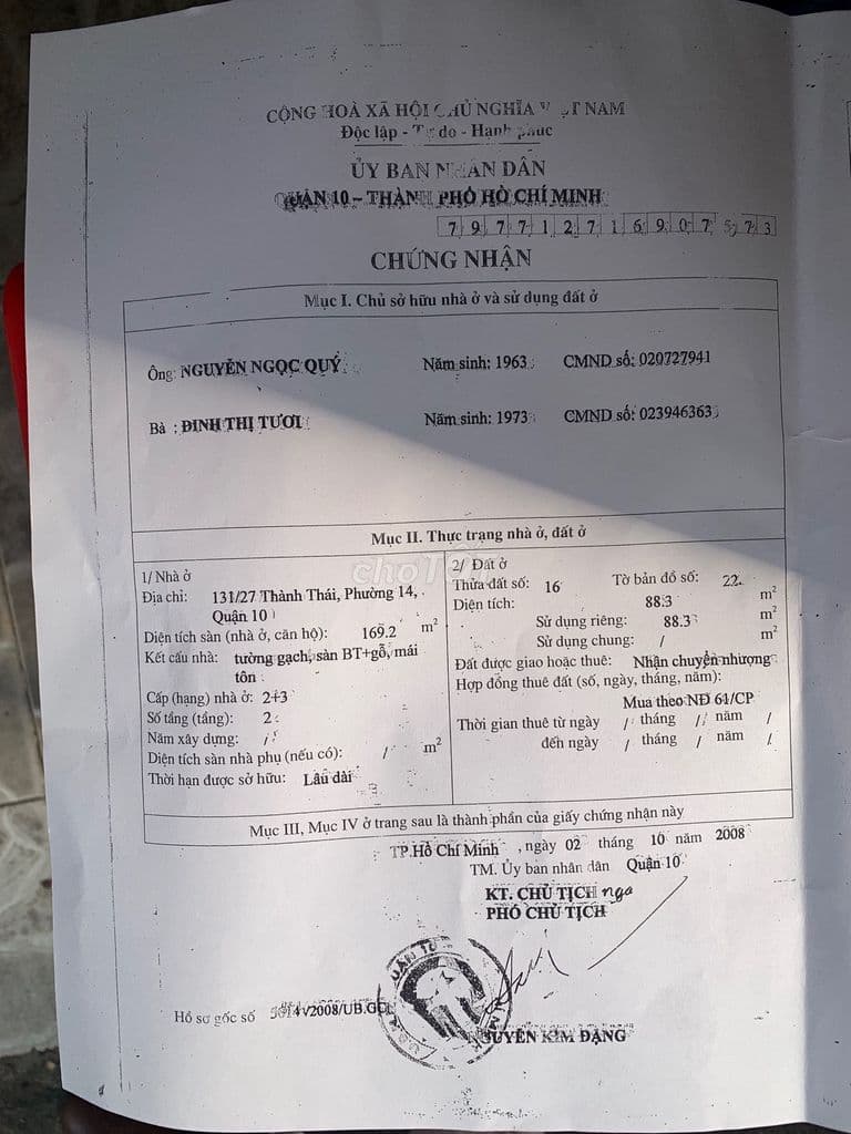 Nhà 131/27,Thành Thái Q10, 3.5x23m NH 5.5m, 2T, giá 16.5 tỷ TL!